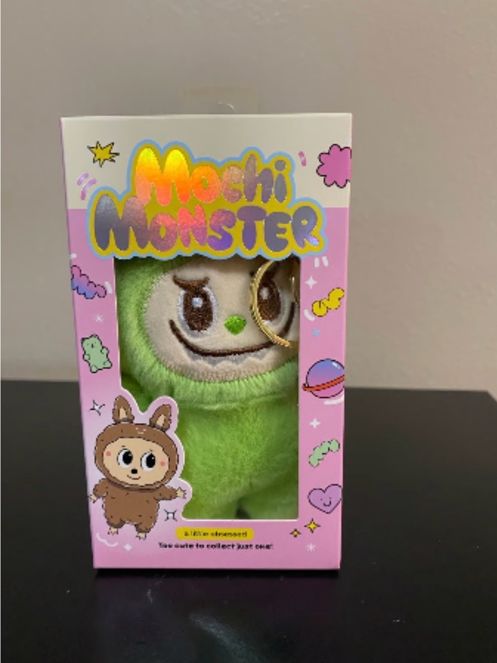 Mochi Monster Green Plush Keychain